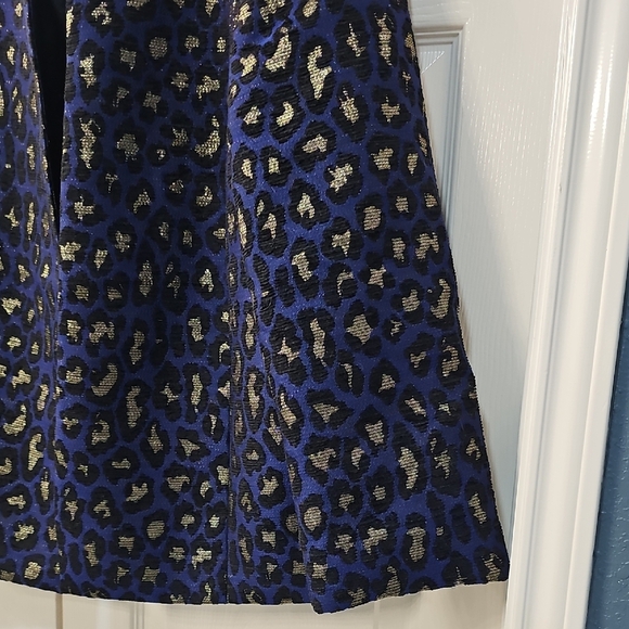 Anne Klein Vintage Long Sleeve  Animal Print Metallic Open Jacket XL - Picture 6 of 15